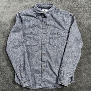 Bellfield Callaghan Men's Button Up Long Sleeve Shirt Size Medium Blue / Gray